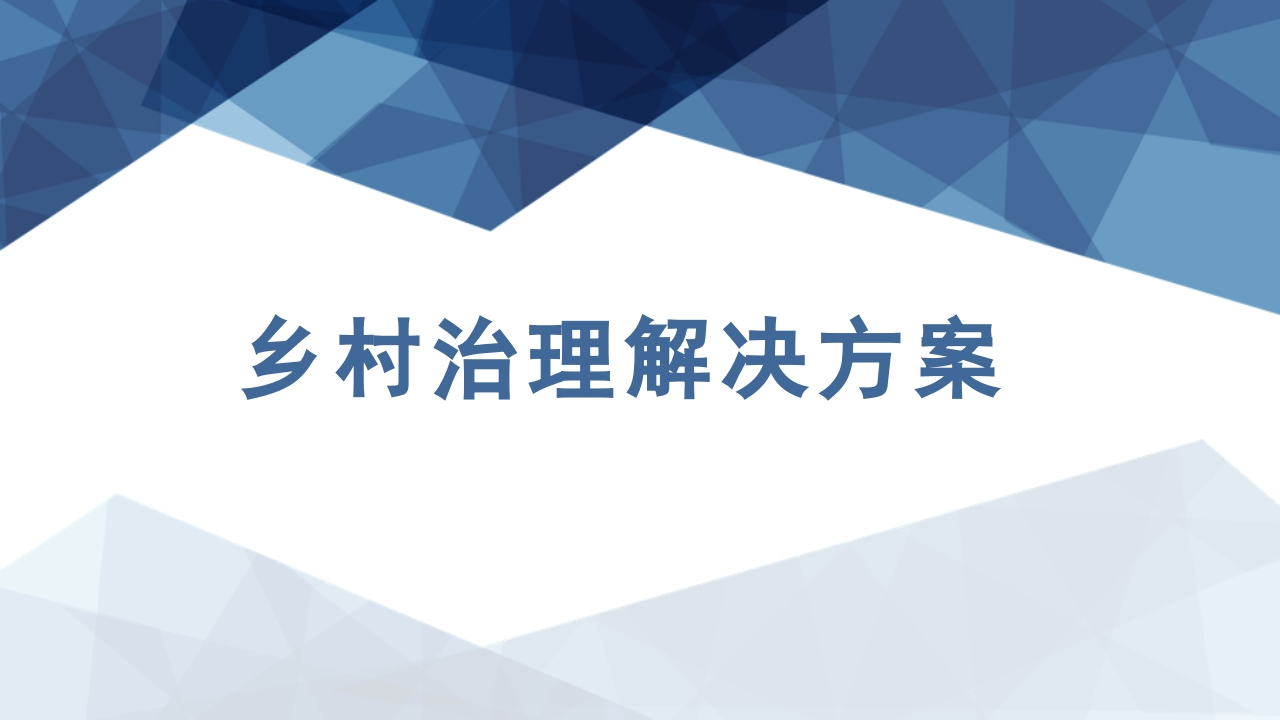 乡村治理解决方案[45页PPT]